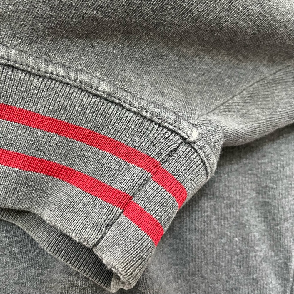Vintage FUBU red gray rugby pullover crewneck Spellout sweatshirt 2XL hip hop - Picture 4 of 12